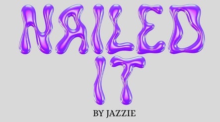 Creative liquid text logo for Nailed It By Jazzie, Midsomer Norton, England, GB.