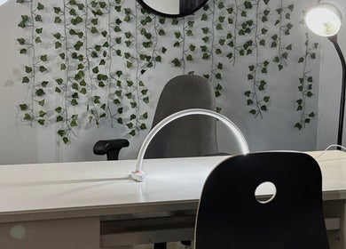 Stylish workspace with greenery at Style N Shine, Edmonton, Alberta, CA.