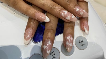 Elegant heart-themed nail art at Beauty Affair Studio, Cape Town, Western Cape, ZA.