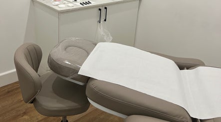 Comfortable treatment chair at Jessica Sweet SPMU, London, England, GB, ready for beauty and wellness services.