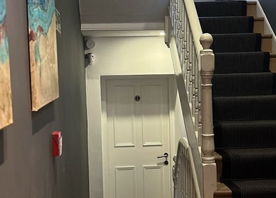 Chic staircase with artwork at Jessica Sweet SPMU, London, England, GB