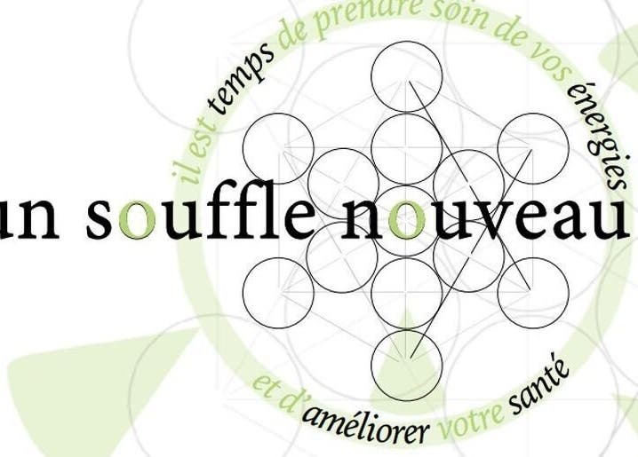 Logo Un Souffle Nouveau, soins énergétiques à Schaerbeek, Bruxelles, BE avec motifs géométriques.