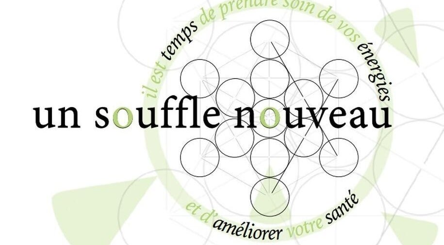 Logo Un Souffle Nouveau, soins énergétiques à Schaerbeek, Bruxelles, BE avec motifs géométriques.