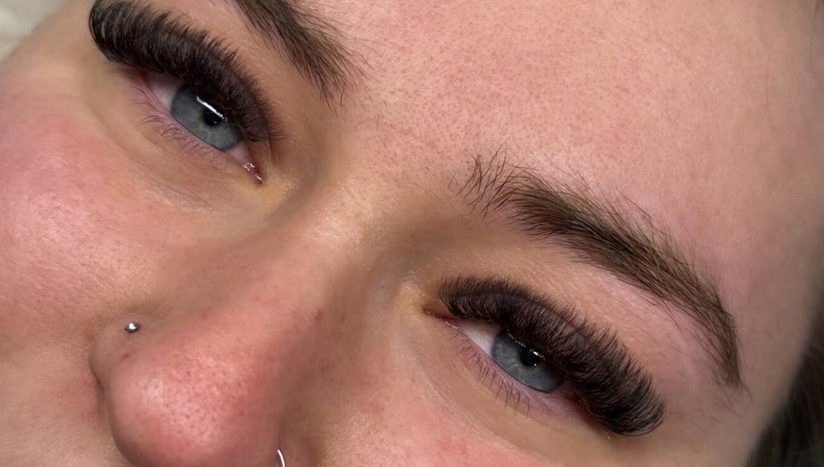 Close-up of expertly done eyelash extensions at BoutiquelashesbyJade in Banjup, Western Australia, AU.