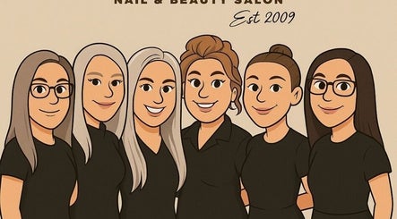 Cartoon illustration of staff at Beauty Within, Castleford, England, GB.