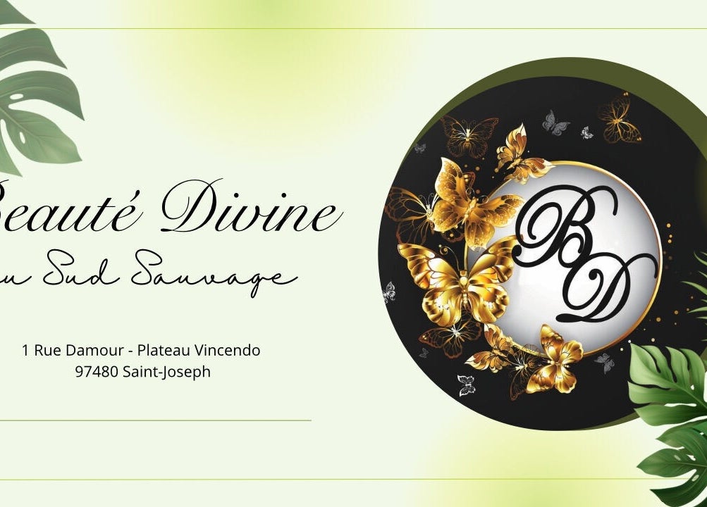 Logo de Beauté Divine by Beauty B à Saint-joseph, Saint-pierre, RE avec papillons dorés