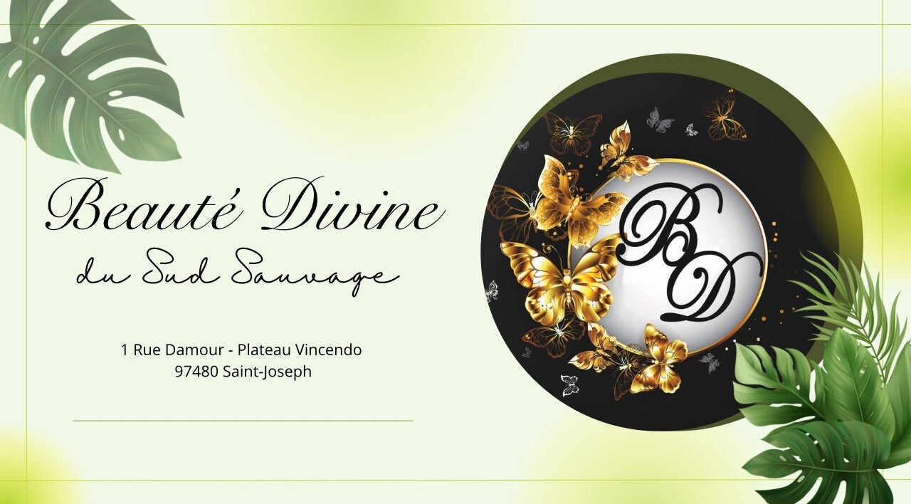 Logo de Beauté Divine by Beauty B à Saint-joseph, Saint-pierre, RE avec papillons dorés