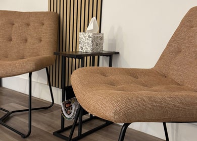 Comfy seating at The Lair Studio, Bridgwater, England, GB. Ideal for relaxation in a stylish setting.