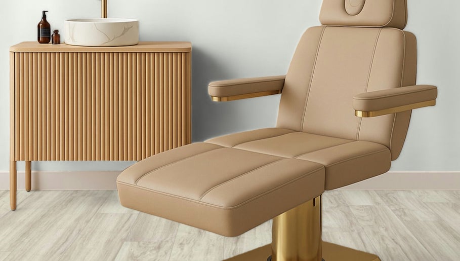 Elegant treatment chair at Edith Laser Studio in Wayne, Pennsylvania, US, showcasing comfort and style.