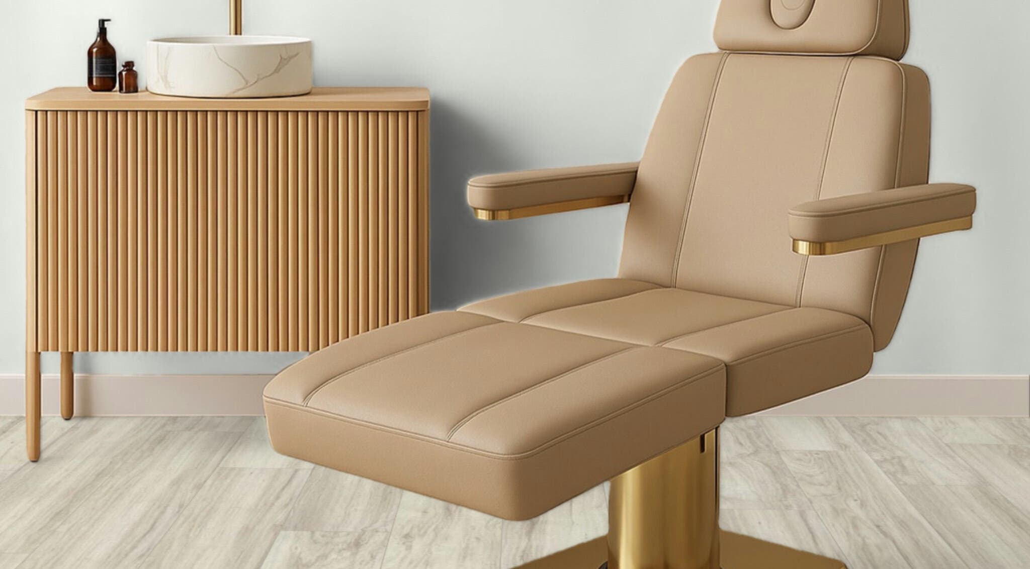 Elegant treatment chair at Edith Laser Studio in Wayne, Pennsylvania, US, showcasing comfort and style.