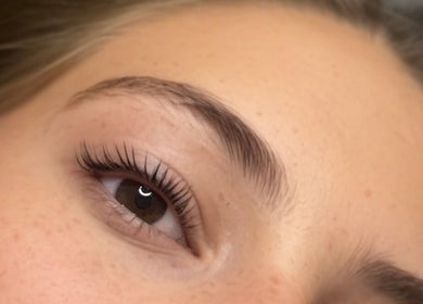 Close-up of expertly groomed lashes at Enhanced by Lily, Crewe, England, GB, showcasing natural beauty.