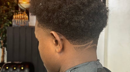 Close-up of a stylish haircut with a fade at ASTROTRIMZ/THE FUTURE PLUS, Bedford, England, GB.