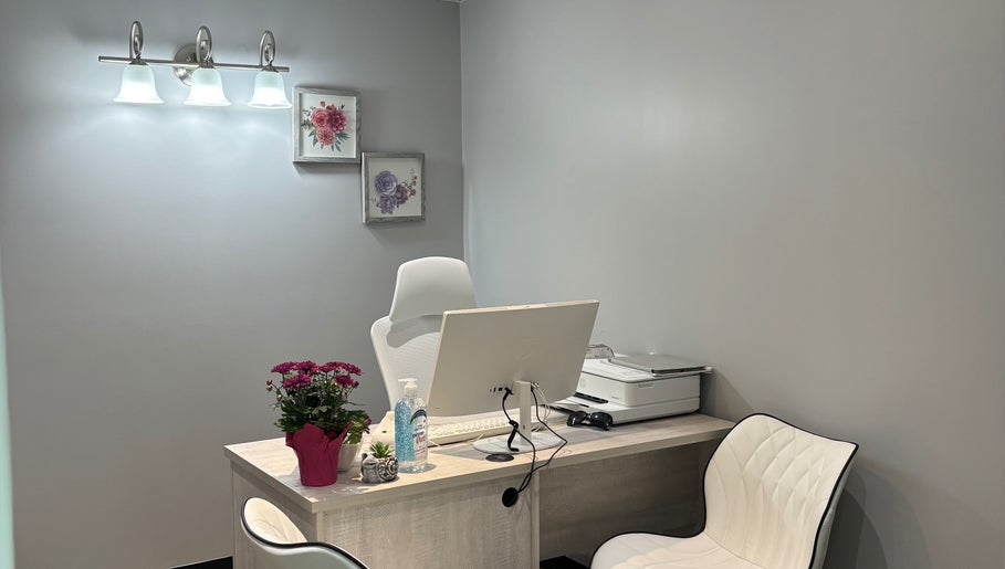 Yara skin care consultation room with elegant decor in Selkirk, Manitoba, CA.