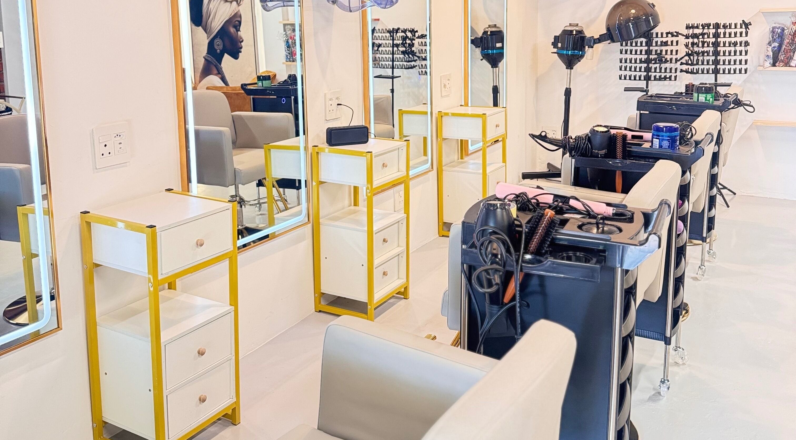 Modern salon interior at The Potter's Beauty Care, Cape Town, Western Cape, ZA.