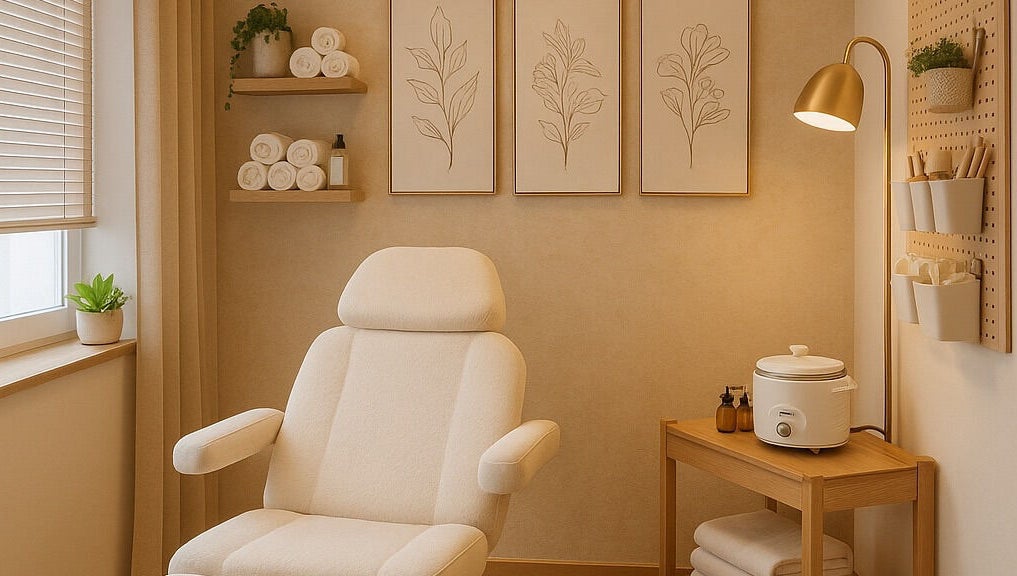 Calming treatment room at Aesthetics HQ With Brooke in Stuttgart, Baden-württemberg, DE.