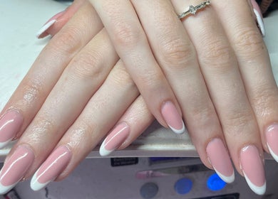 French manicure with pink and white tips at Nailssbybeccax, County Mayo, County Mayo, IE.