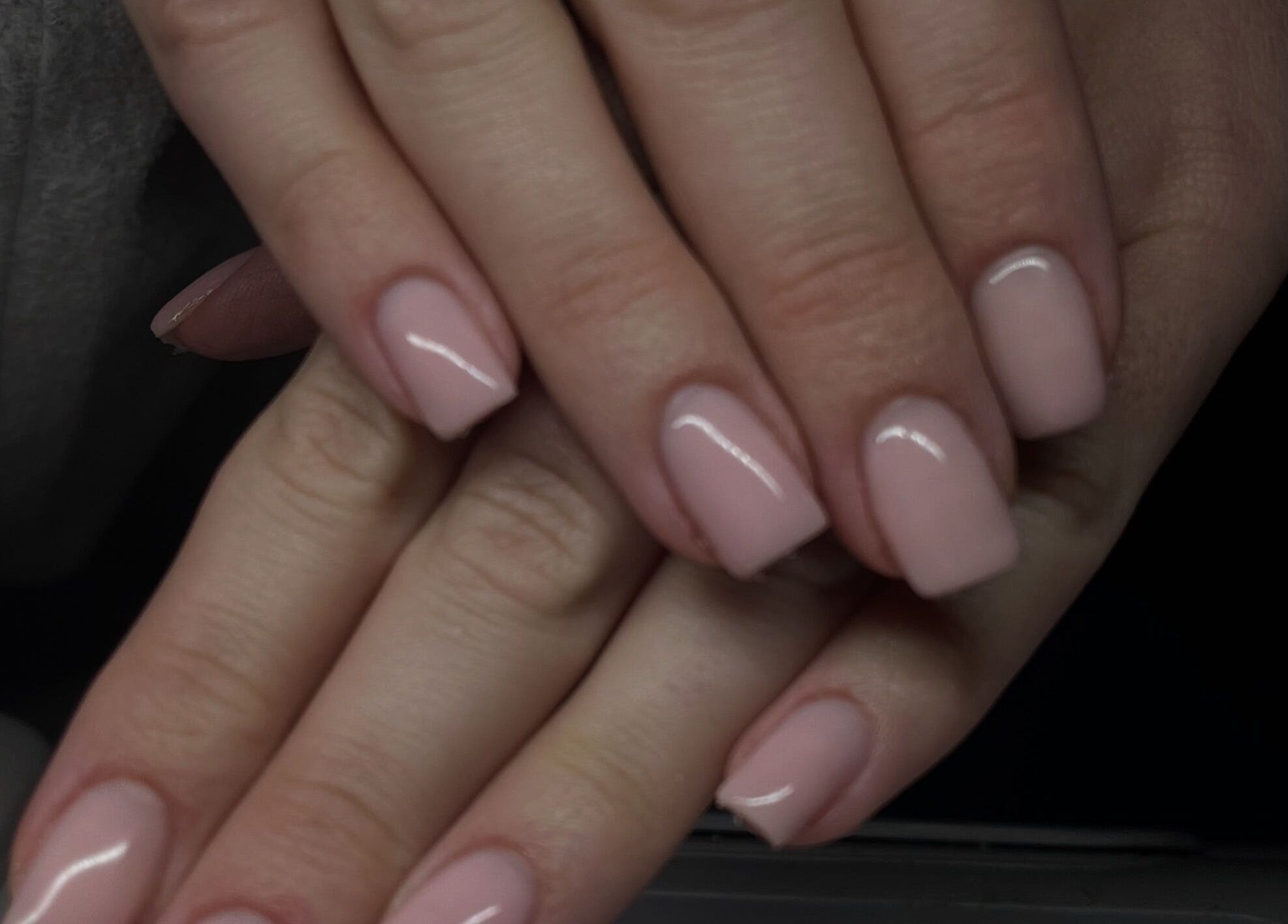 Elegant pink glossy nails at Nailssbybeccax, Ballina, County Mayo, IE.
