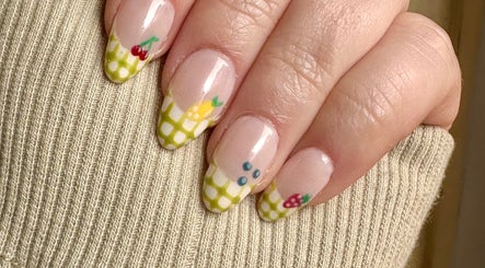 Bright fruit nail art at Manifested Nails, Port Jervis, New York, US.