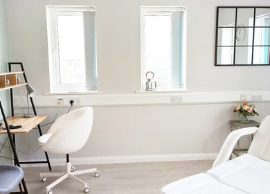 Modern treatment room at Weymouth Aesthetics Clinic, Weymouth, England, GB with sleek design and cozy ambiance.