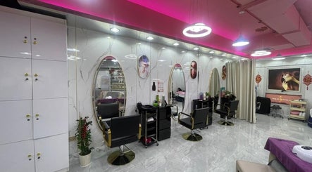 Modern interior of Lady Star Beauty Salon L.L.C, Dubai, Dubai, AE, featuring elegant styling stations.
