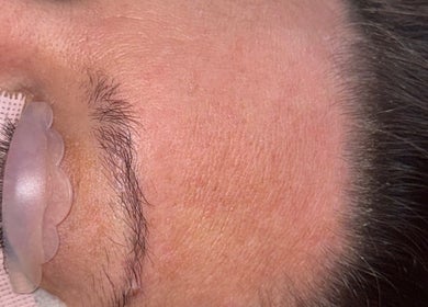 Close-up of eyelash lift treatment at Ashley’s Beauty Bar, Huntly, Scotland, GB.