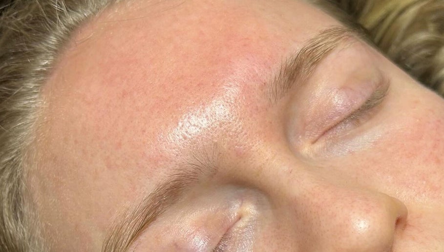 Close-up of glowing skin after a facial treatment at MUGG'D, Ponteland, England, GB.