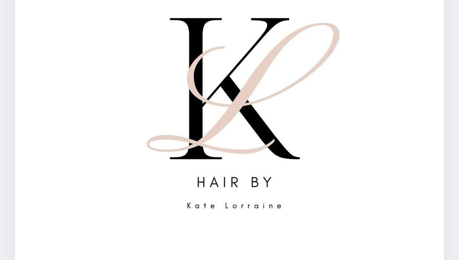 Elegant logo for Hair by Kate Lorraine, Stroud, England, GB, with stylized 'K' and script details.