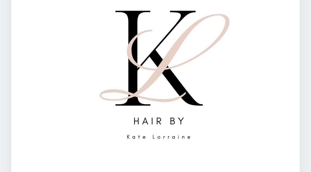 Elegant logo for Hair by Kate Lorraine, Stroud, England, GB, with stylized 'K' and script details.