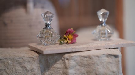 Elegant glass bottles with flower at السلمانية الجنوبيه, Al Hofuf, Eastern Province, SA.