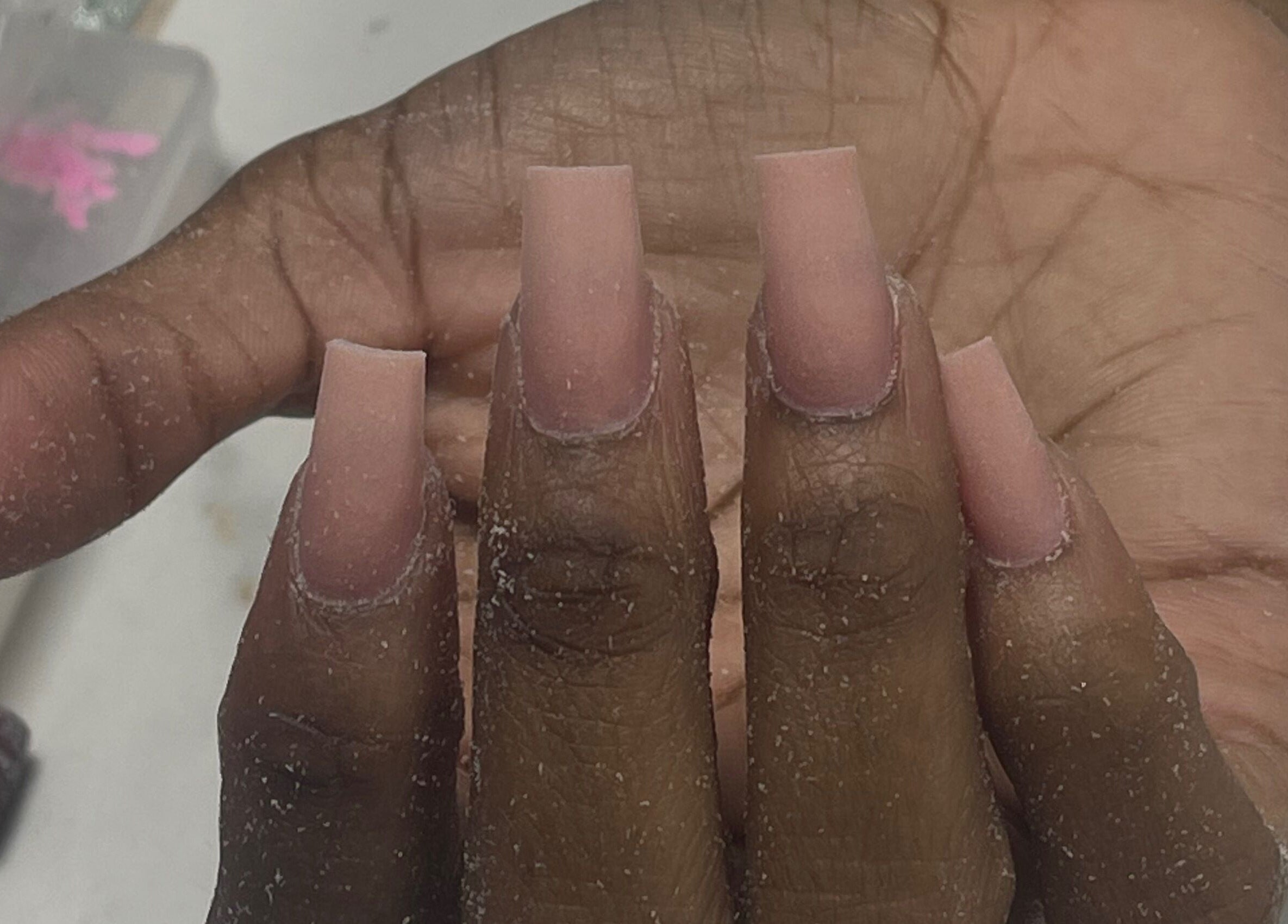 Close-up of freshly manicured nails at Crystancianailedit in Halton, Saint Philip, BB showcasing precision work.