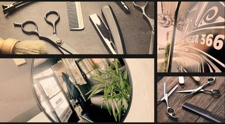 ABDI LEVIN FRISØR tools and decor at Bryne, Rogaland, NO, showcasing scissors and stylish interior.