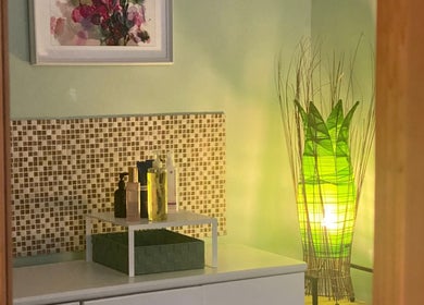 Warm, ambient lighting at Saltash Massage Therapy Zen with Zuzana, Saltash, England, GB, enhances calming atmosphere.