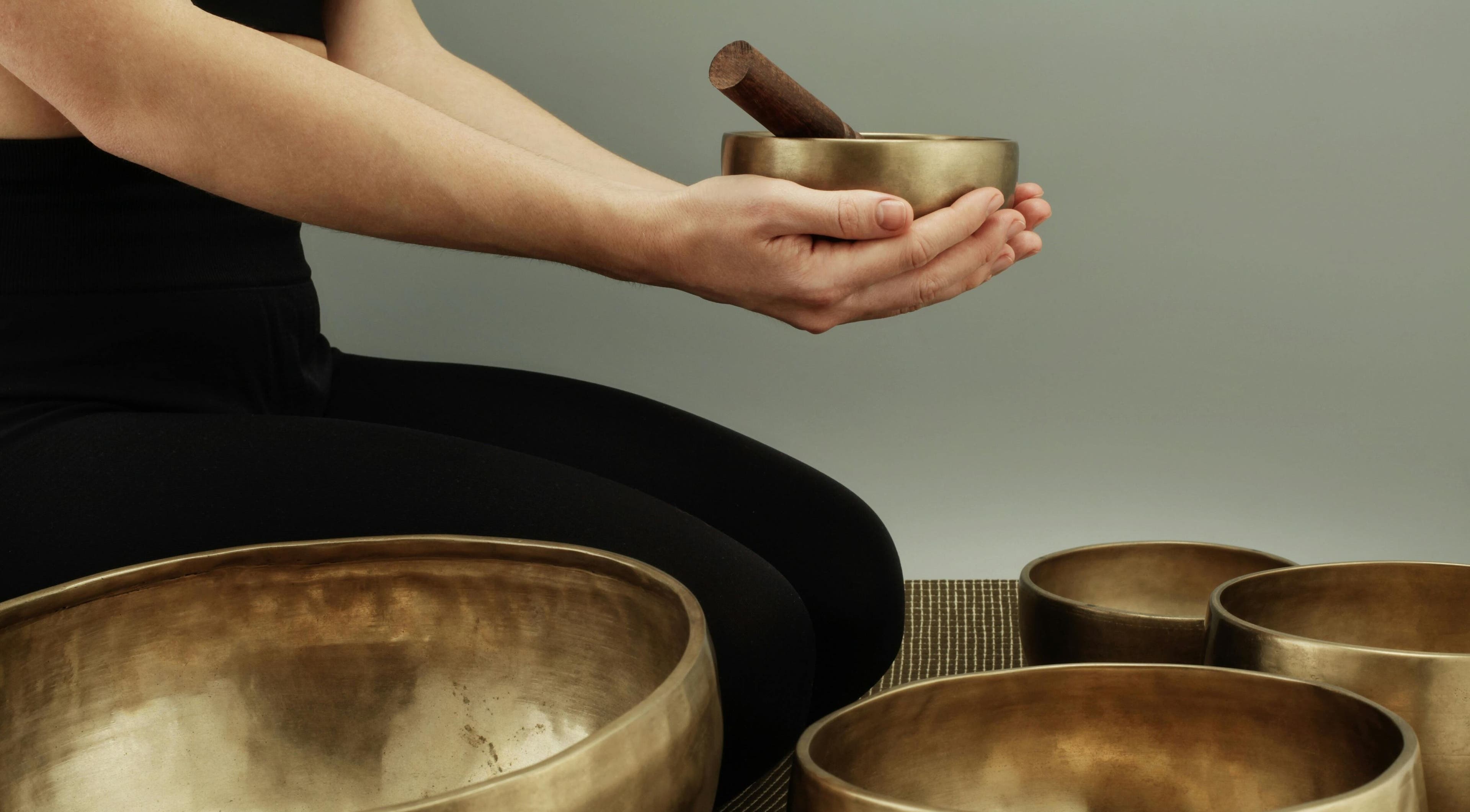 Sound healing bowls at SMENA Healing Studio, Melbourne, Victoria, AU, evoke tranquility and relaxation.