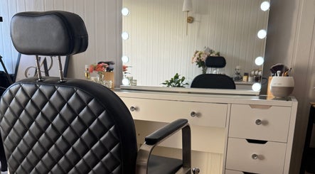 Elegant salon chair and lit vanity at JA Pro Beauty, Bundaberg West, Queensland, AU.
