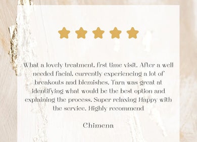 Five-star review highlighting exceptional facial treatment at NERUDA Skin in Dundee, Scotland, GB.