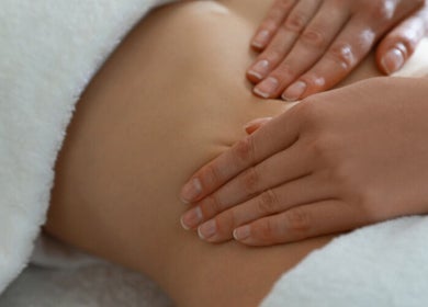 Therapist performs a soothing massage at The Soul Co at Curlita Beauty, Stafford, England, GB.