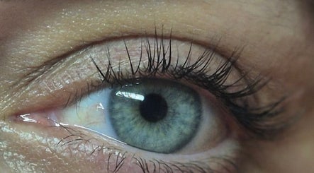 Close-up of styled eyelashes at Oliviabeautè, Eastbourne, England, GB.