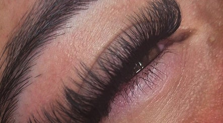 Closeup of elegant eyelash extensions at Oliviabeautè, Eastbourne, England, GB.