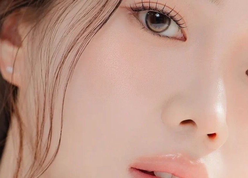 Close-up of a woman's flawless skin and natural makeup at Luna Beauty Melbourne, Melbourne, Victoria, AU.