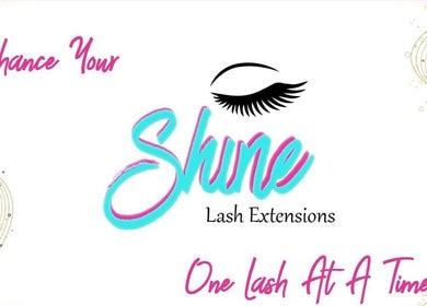 Logo of Shine Lash Extensions in Chicago, Illinois, US with vibrant colors and eyelash graphic.