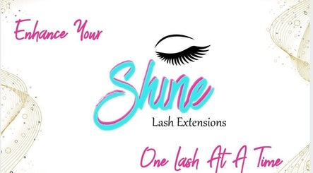 Logo of Shine Lash Extensions in Chicago, Illinois, US with vibrant colors and eyelash graphic.