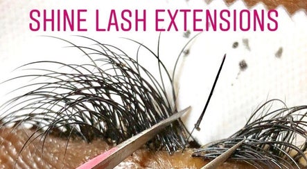 Close-up of eyelash extension application at Shine Lash Extensions in Chicago, Illinois, US.