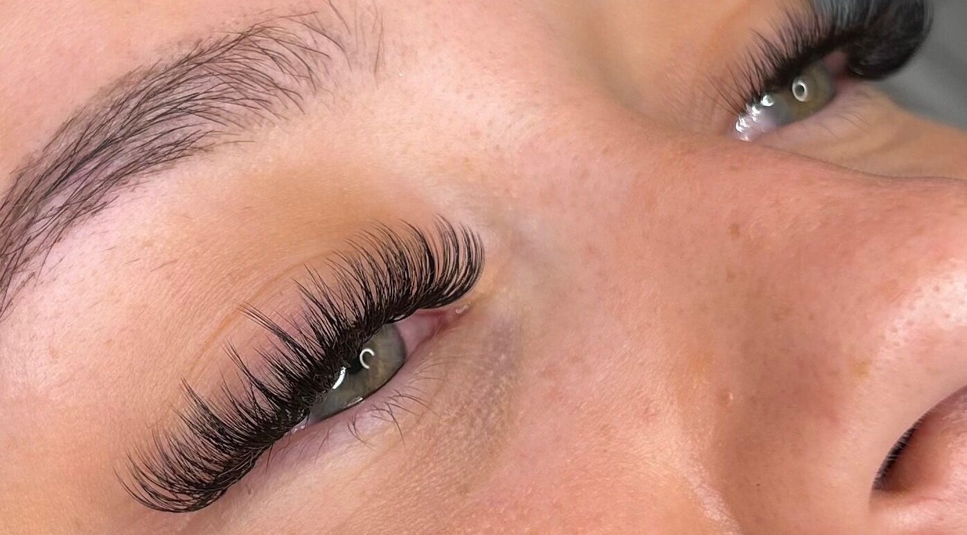 Close-up of luxurious lash extensions at BB Lashes, Sheffield, England, GB.