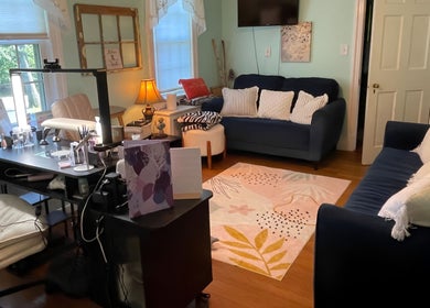 Inviting interior of BEC Nail Studio LLC in Seaford, Delaware, US featuring comfortable seating and nail station.