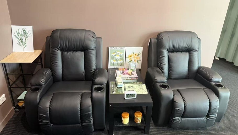 Relax in plush chairs at Tai-Chi Chinese Traditional Massage Kingston, Hobart, Tasmania, AU.