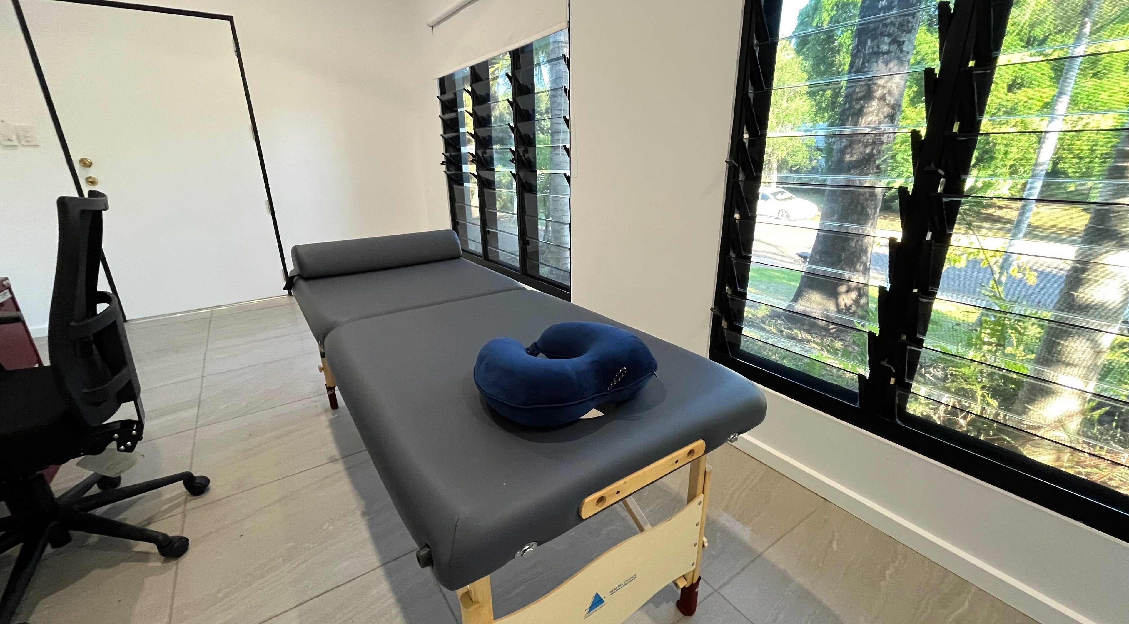 Therapy room at The 2nd Chance Manual Therapy, Bayview NT, AU with massage table and natural light.