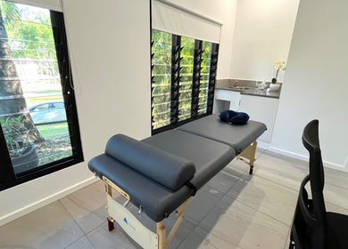 Serene therapy room at The 2nd Chance Manual Therapy in Bayview, Northern Territory, AU with a massage table.