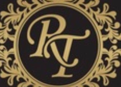 Logotipo ornamentado de Rt cabeleireiro II em Braga, Braga, PT, com design elegante em dourado.