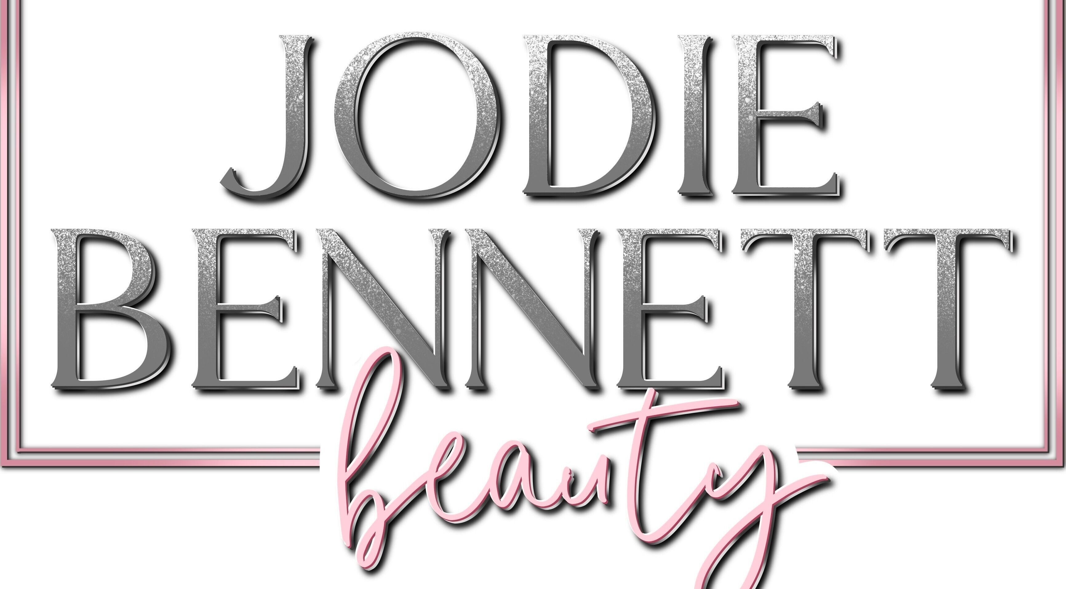 Jodie Bennett Beauty logo in pink and gray tones, Runcorn, England, GB.
