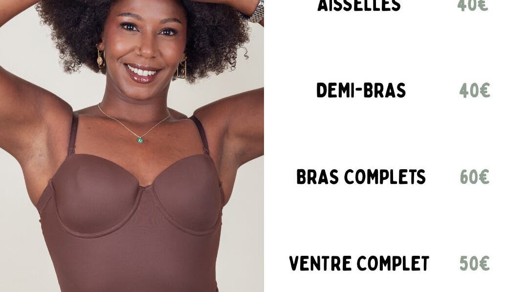 Femme souriante chez M. Laser Studio à Ottignies-louvain-la-neuve, Région Wallonne, BE pour soins d'épilation.